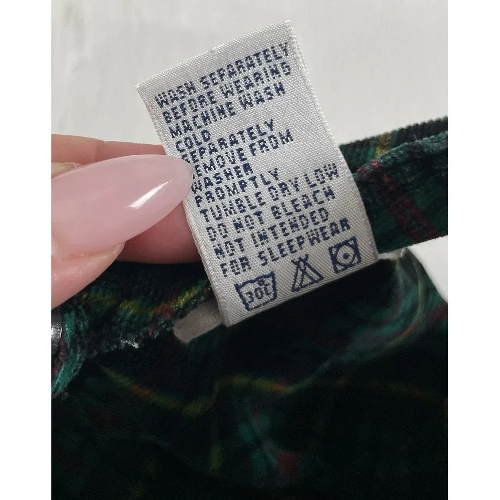 Girls Vintage Christmas Plaid Corduroy Jumper Dress | Gymboree Rainbow Tag M 3/4